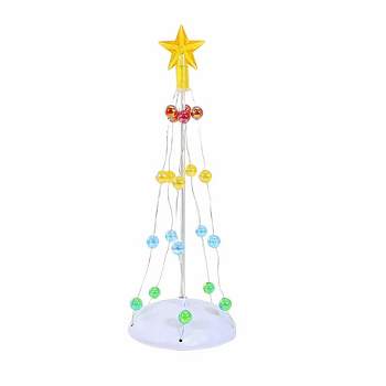 Department 56 Villages 9.26 In Lit Christmas Pole Tree Battery Operated Assorted Colored Bulbs Village Accessories
