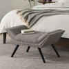 CAVINAS Modern Flared Ottoman Bench, Upholstery Ottoman with Nailhead Accents and Tufted Stitching, Accent Stools, Entryway Benches for Living Room - 2 of 4