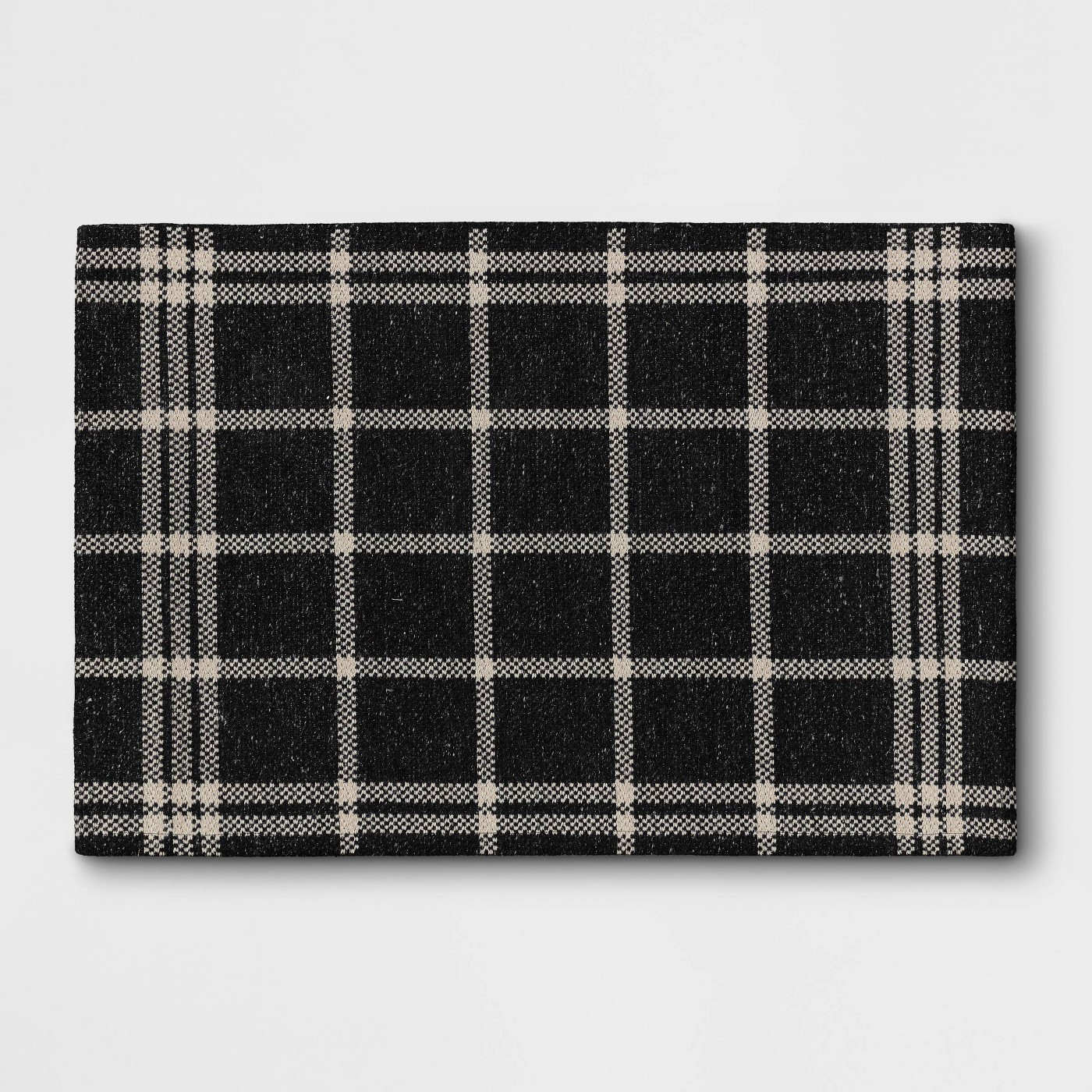 2'x3' Indoor/Outdoor Woven Tapestry Rug Black by Threshold