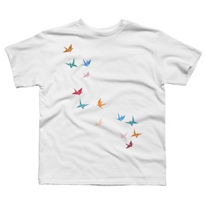 Boy's Design By Humans Flying Paper Cranes Birds By Magnussons T-Shirt - 1 of 3