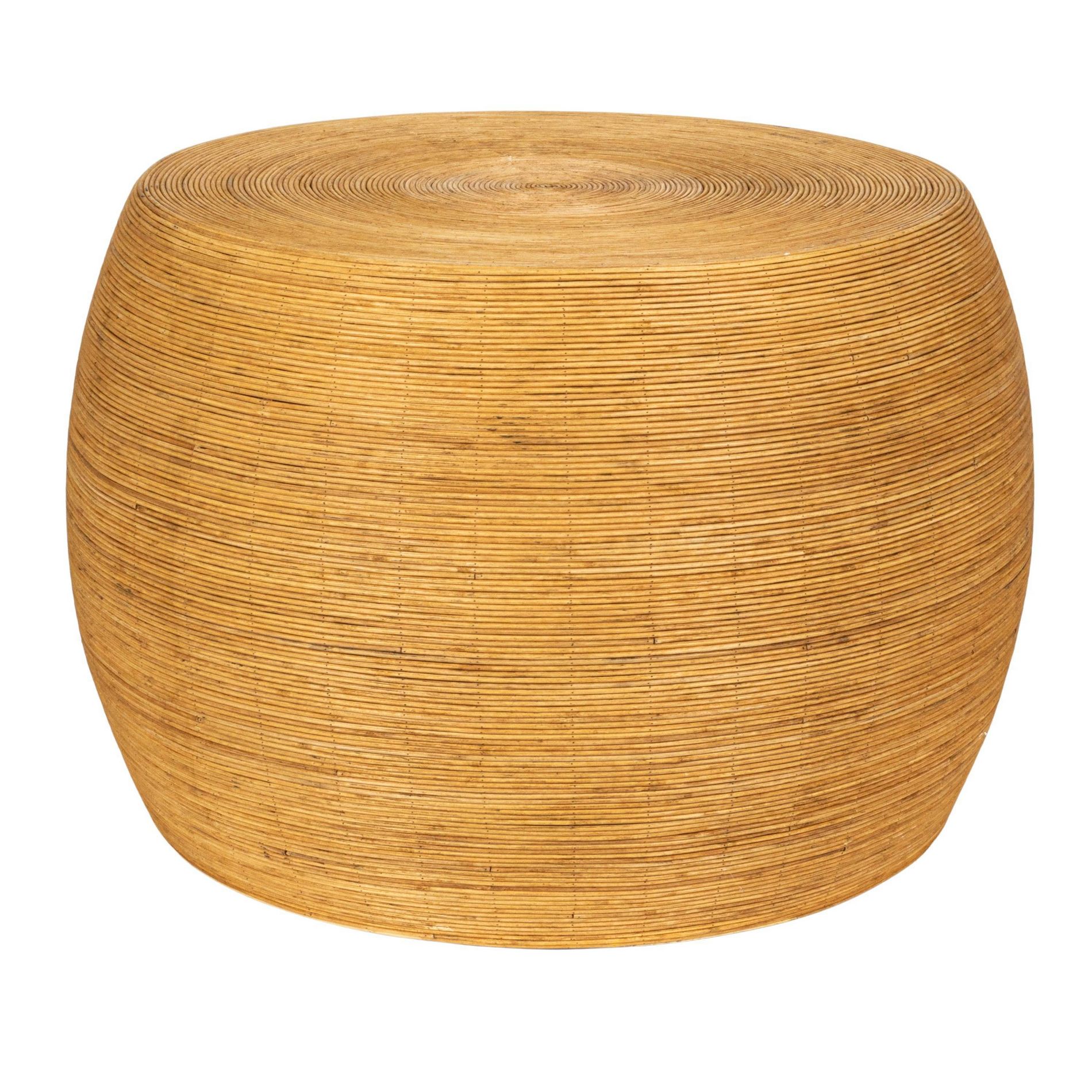 Storied Home Round Barrel Coffee Table Natural