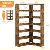 6 Tiers Corner Bookshelf, Corner Shelf L Shaped Bookshelf, Bookcases with Baffles, Open Storage Organizer Display Rack for Living Room Bedroom - 3 of 4