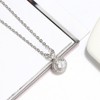 Halo Round Pendant Necklace for Women Sterling Silver Clear Cz Ginger Lyne Collection - 3 of 4