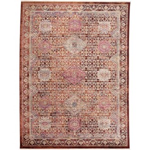 4' X 6'  and Pink Oriental Power Loom Area Rug - 1 of 4