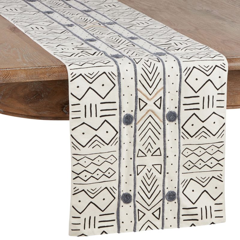 Saro Lifestyle African Mud Cloth Cotton Table Runner, 1 of 5