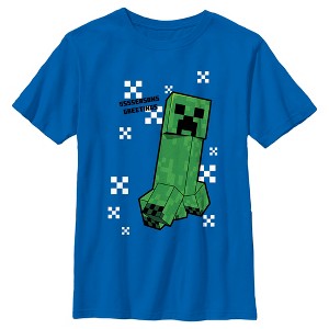 Boy's Minecraft SSSSeasons Greetings Creeper T-Shirt - 1 of 4