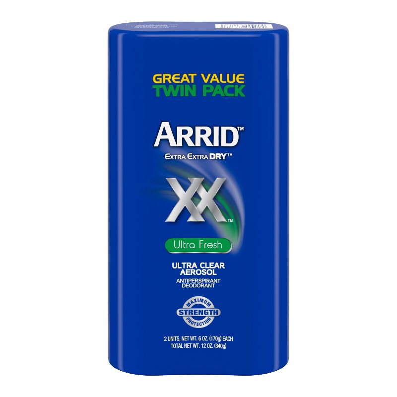 Arrid XX Extra Extra Dry Ultra Clear Aerosol Antiperspirant &#38; Deodorant - 6oz/2pk, 1 of 11