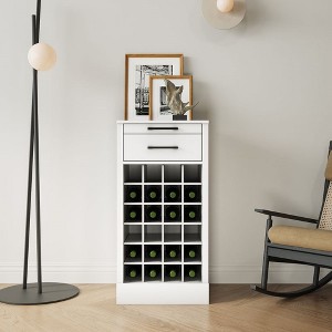 Modular Wine Bar Cabinet Ancona Modular With Storage Shelves With Hutch For Dining Room Showcase Crafts, Books, Wine, Wine Glasses - 1 of 4