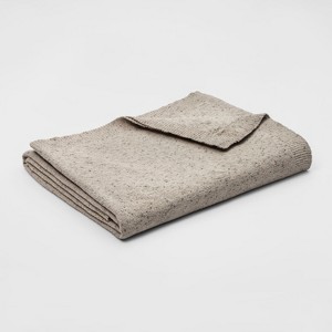 Twin Marled Chenille Bed Blanket Natural - Threshold