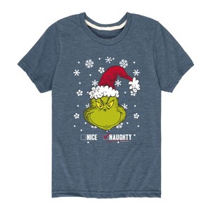 Boys' - Dr. Seuss - The Grinch Naughty Or Nice Short Sleeve Graphic T-Shirt - 1 of 4