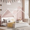 House Bed with Roof and Colorful Lights, Metal Bed Frame with Slats and Legs - 2 of 4