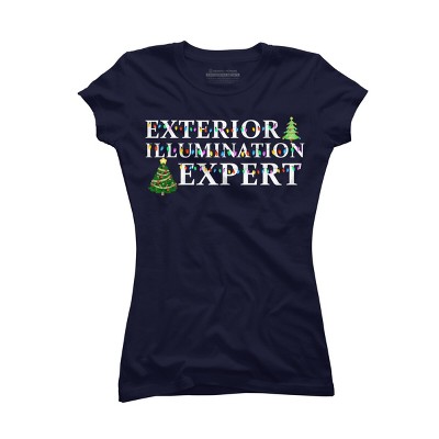 Junior's Design By Humans Christmas Exterior Illumination Expert By shirtpublic T-Shirt