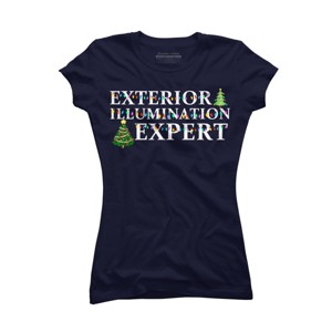 Junior's Design By Humans Christmas Exterior Illumination Expert By shirtpublic T-Shirt - 1 of 3