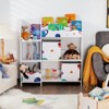 Infans Kids Toy and Book Organizer Children Wooden Storage Cabinet w/ Storage Bins - 2 of 4