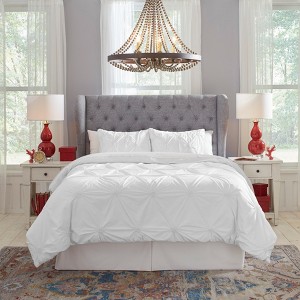 Pointehaven Knotted Woven 100% Combed Cotton Breathable Percale Duvet Set - 1 of 3