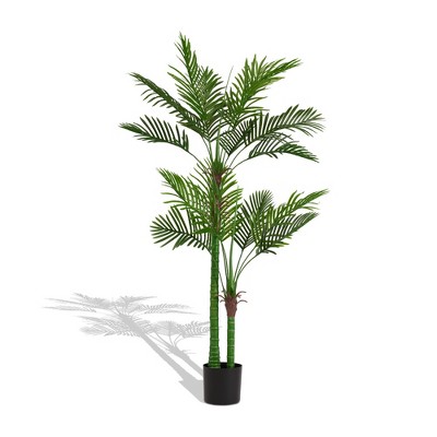 SKRAN Simulated Green Plant Artificial Tree,Plastic Artificial Plant Tree,UV-Resistant, Flexible Stems, Realistic Textures,for Office,Patio.