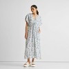 Reistor Women's Gathered Maxi Dress in Blue Florals - image 2 of 4