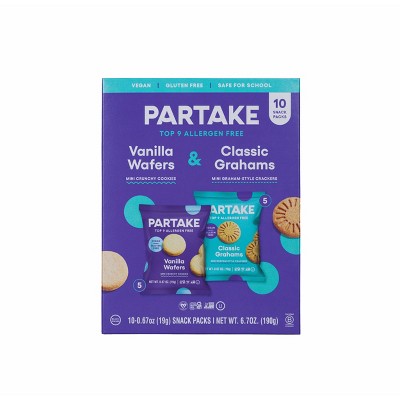 Partake Gluten Free Vegan Vanilla Wafer and Classic Grahams - 6.7oz/10ct