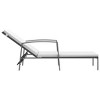vidaXL Sun Lounger Black and Cream White Poly Rattan, Powder-Coated Steel - 4 of 4