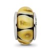 Black Bow Jewelry Yellow Striped Glass Sterling Silver Bead Charm - 3 of 4