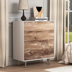 ORRD Wooden Tall 4-Drawer Dresser, Chest with Metal Legs, Anti-Tipping Device for Bedroom, Living Room - 1 of 4