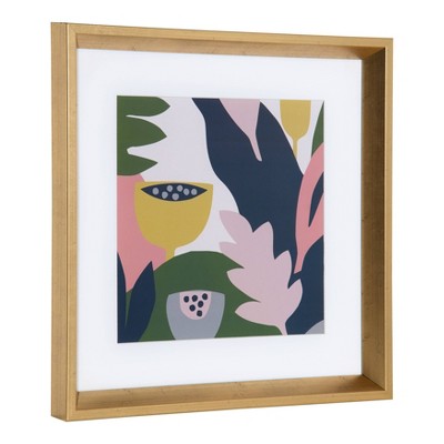 Gold Framed Abstract Floral Canvas Print Set