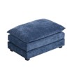 Karl Home 35.4'' Double Cushion Blue Chenille Ottoman - 3 of 3
