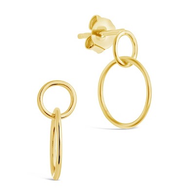 SHINE by Sterling Forever Sterling Silver Simple Interlocking Circle Dangle Earrings - Gold