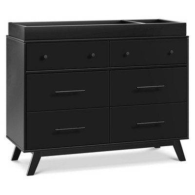 Ebony Mid-Century Modern 6-Drawer Nursery Dresser