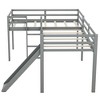 NicBex Twin Size Bunk Bed L-Shaped Loft Bed Wooden Bed Frame with Slide, Ladder and Full Length Guardrail, No Box Spring Required, Gray - 3 of 4