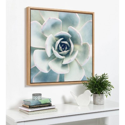 Large Natural Framed Canvas Succulent Print Wall Art