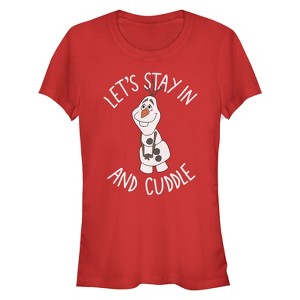 Juniors Womens Frozen Olaf Cuddle T-Shirt - 1 of 3