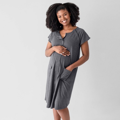 Mama & Wish Labor and Delivery Gown 3 in 1 Labor, Delivery and Nursing Gown  for Hospital Made with Ultra-Soft Fabric for Ultimate Comfort! Gray