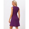 INSPIRE CHIC Women's Work Round Neck Sleeveless Fit and Flare Dresses - 4 of 4