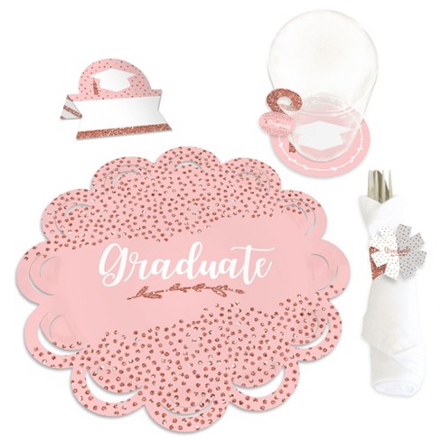 Rose Gold Grad - Graduation Party 4x6 Picture Display - Paper