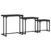 vidaXL Nesting Coffee Tables 3 pcs Black Engineered Wood - 2 of 4