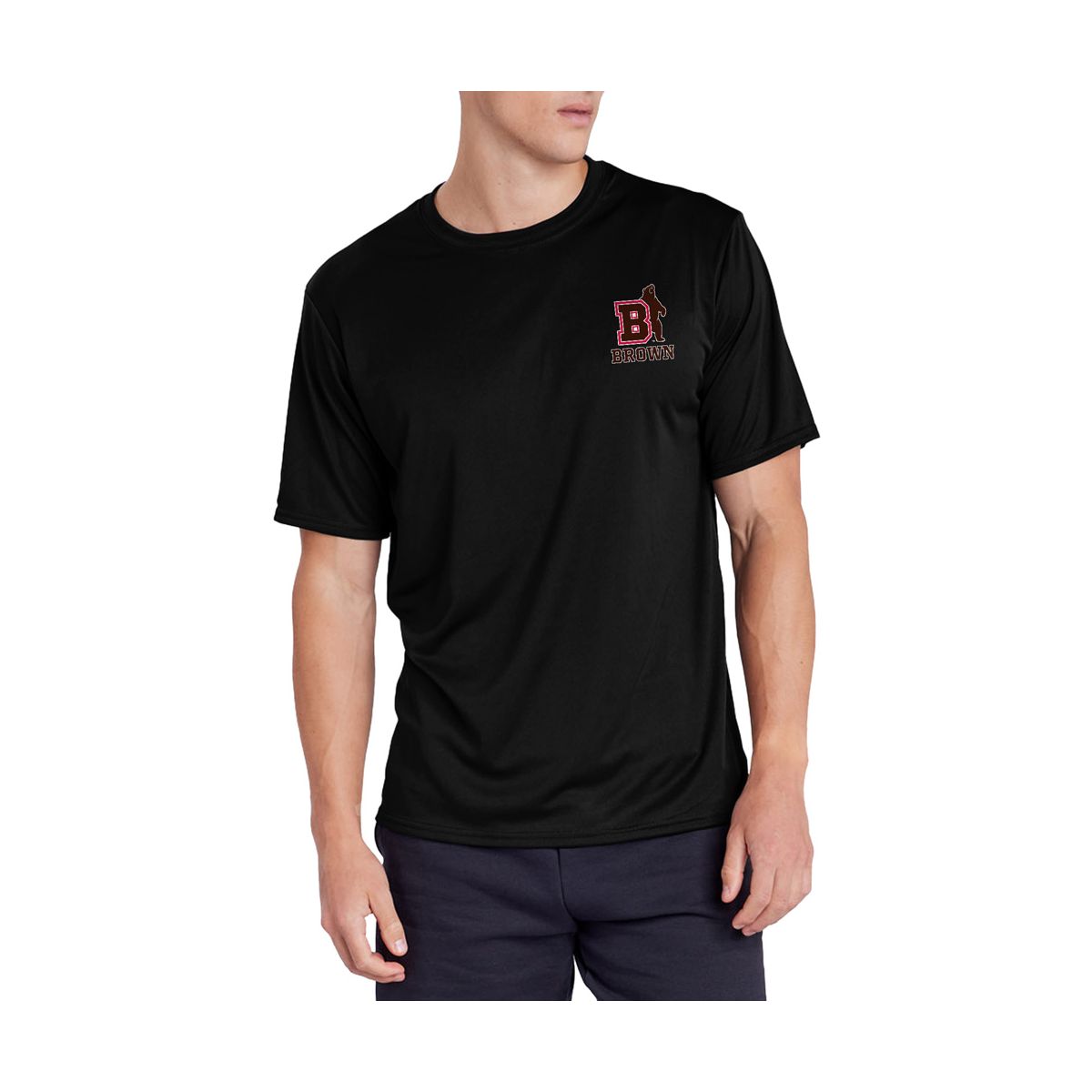 Men's Brown University Sport Active T-Shirt Left Chest Logo - thumbnail 7