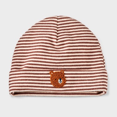 Image of Baby Beanie - Cat & Jack™ Brown/Cream 0-6M