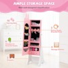 Tangkula Kids Jewelry Armoire Cabinet Free-Standing Full Length Mirror with Storage and 4 Tilt Angles - 3 of 4