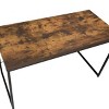 INFURNIC Writing Desk Rustic Desk with Weathered Oak Top and Industrial Black Metal U-Shaped Legs, Brown, 22"*47"*28" - 3 of 4