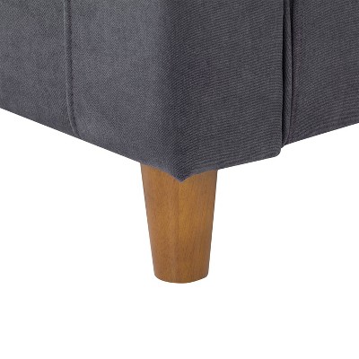 Flared Arm Dark Gray Microfiber Accent Chair with Wood Frame