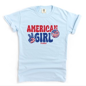 Simply Sage Market S.W.Smiley American Girl Patriotic Garment Dyed Tee - 1 of 4