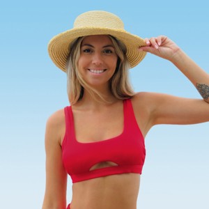 Women's Sensorial Spring Bright Red Cut-Out Bikini Top - Cupshe - 1 of 4