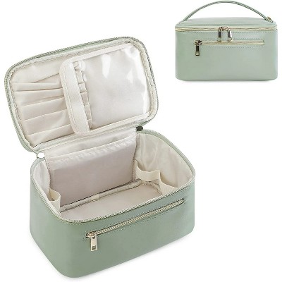 Makeup Bag, Travel Make Up Organizer Cosmetic Brush Bags Case for Women, Green