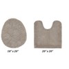 Edge Bath Rug 100% Premium Cotton Ultra-soft Water Absorbent Tufted Solid Reversible 2 Piece Bathroom Rug Set For Machine Washable Bathmat - 2 of 4