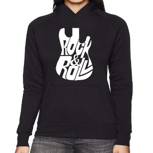LA Pop Art Rock And Roll Guitar - Women's Word Art Hooded Sweatshirt - 1 of 4