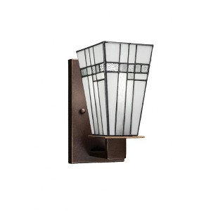 Toltec Lighting Apollo 1 - Light Sconce in  Dark Granite with 5" Square New Deco Art Glass Shade - 1 of 1