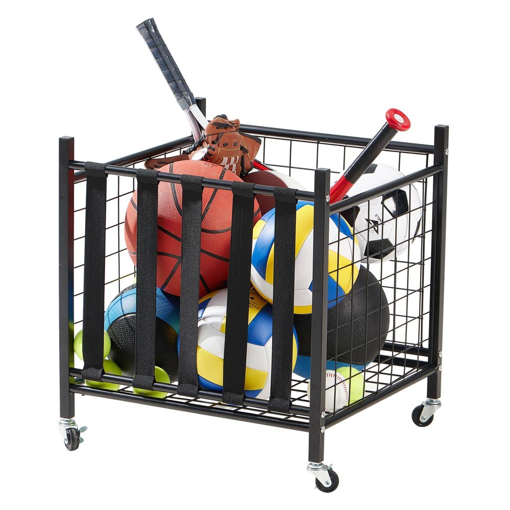 Photos - Bike Accessories LUGO Sports Equipment Storage Cart with Elastic Straps and Wheels