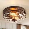 Rennnsan Luniva 13"W 2-Light Bowl Hammered Glass Classic Dimmable Flush Mount - 2 of 4