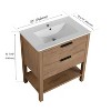 NicBex Bathroom Vanity with Basin/without Basin,Bathroom Sink Vanity with 2 Drawers,30 inch Bathroom Sink Cabinet for Bathroom,Oak/Light Brown - 3 of 4